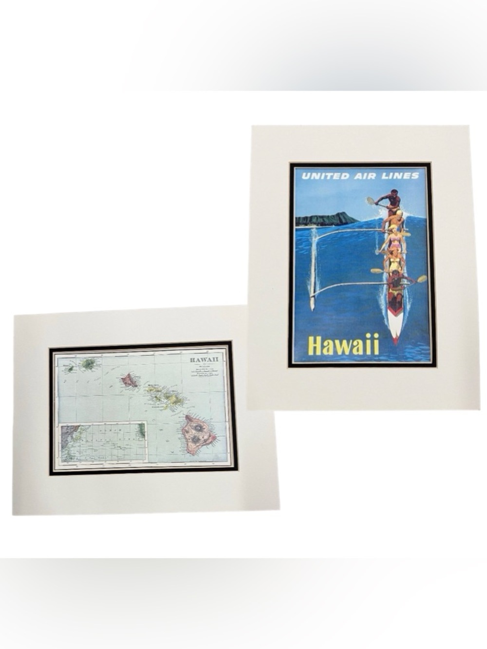 Hawaii Vintage Travel Print Set - Blue & Cream